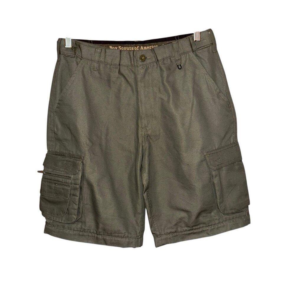 BSA Boy Scouts Convertible Shorts Youth 18 Uniform Olive Green Scouting READ